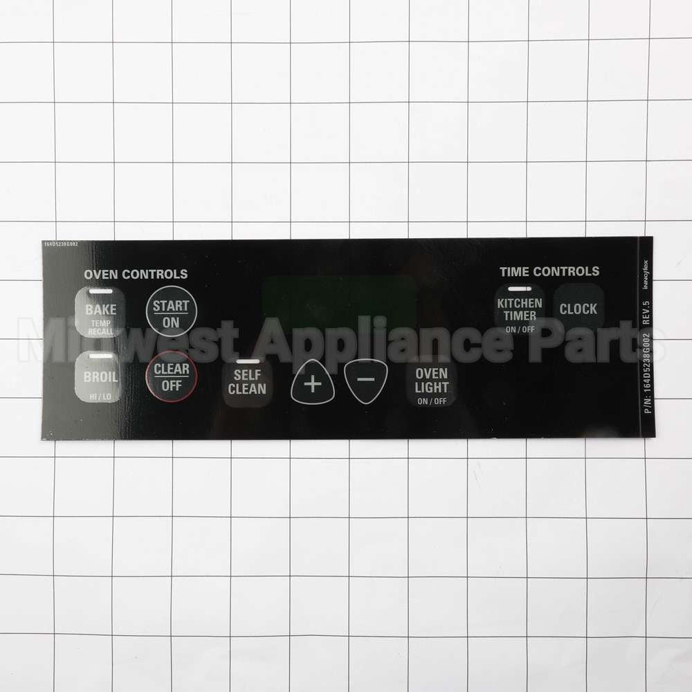 WB27T10517 GE Faceplate Graphics Asm