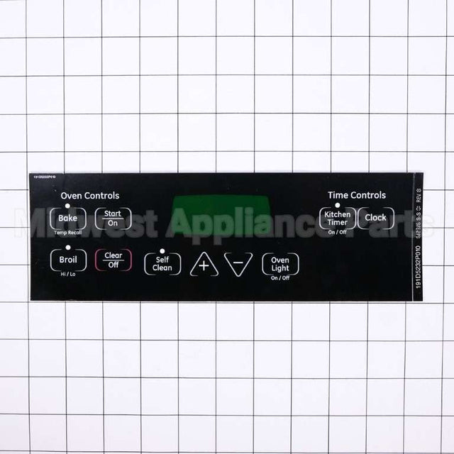 WB27T11013 GE Faceplate Graphics (Bk)
