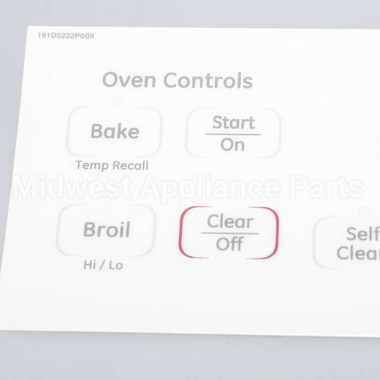 WB27T11014 GE Faceplate Graphics (Wh)