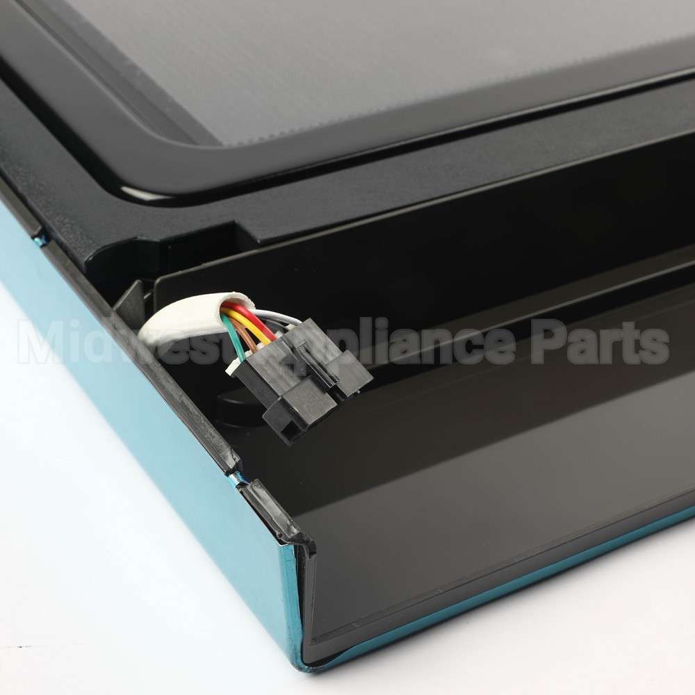 WB56X26203 GE Microwave Door - Black & Stainless Steel