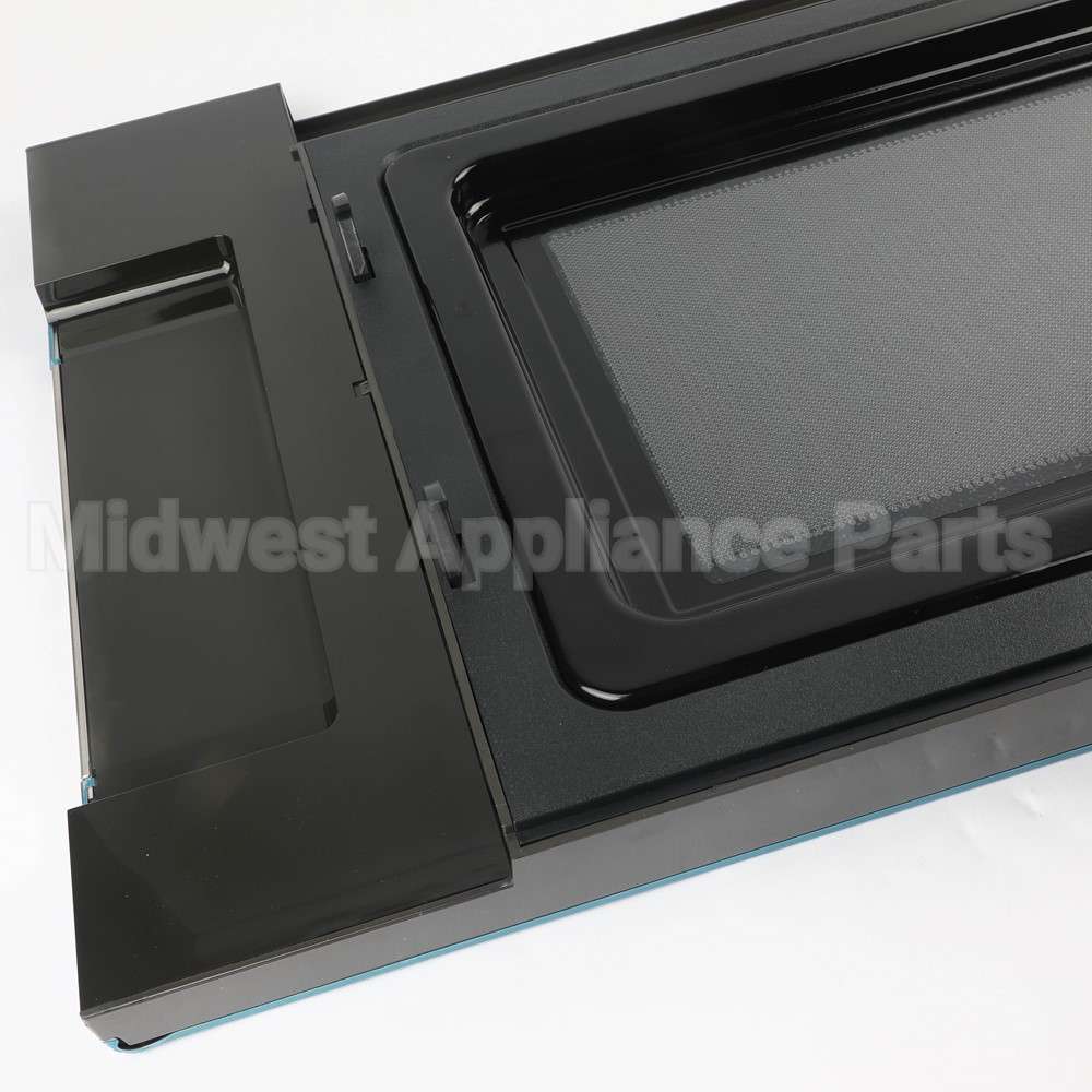 WB56X26203 GE Microwave Door - Black & Stainless Steel