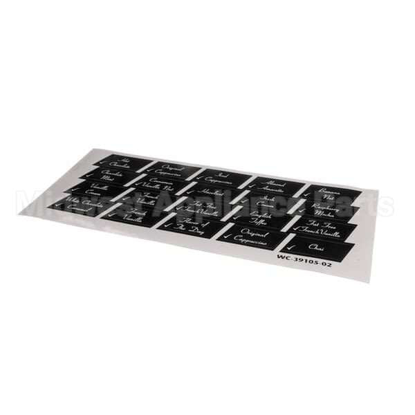 WC-39105-02 Compatible Curtis Label, Flavor Low Tack Door Ge