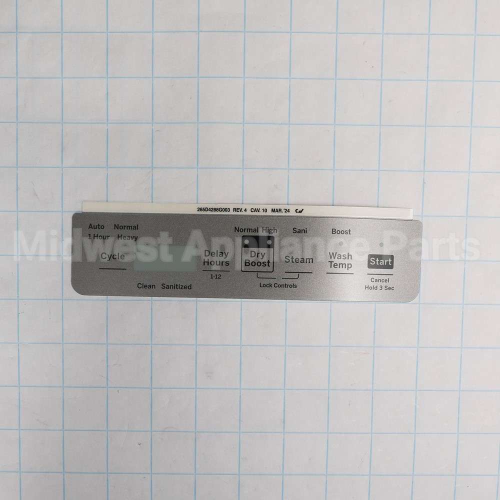 WD34X29863 GE Gray Control Panel Overlay