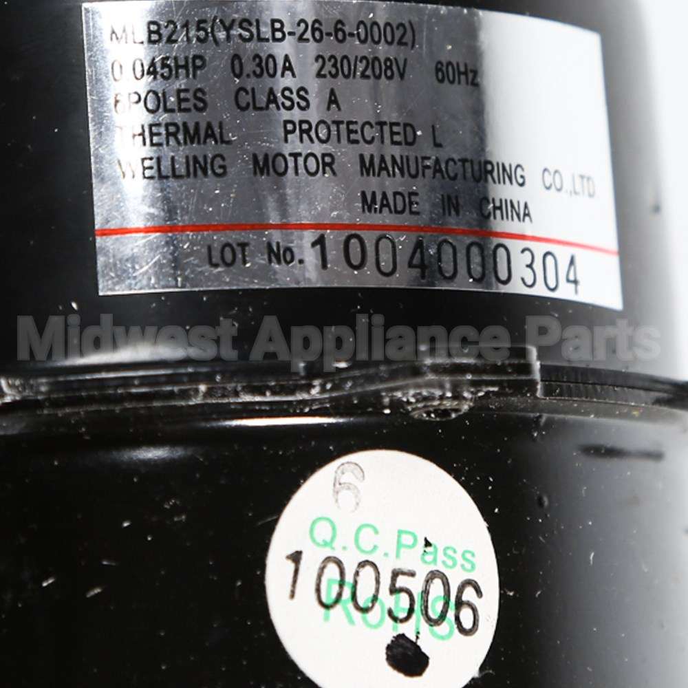 WJ94X10235 GE Fan Motor I/D W/Cushions