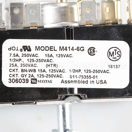 WP306039 Whirlpool Timer