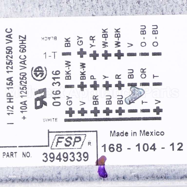 WP3949339 Whirlpool Timer