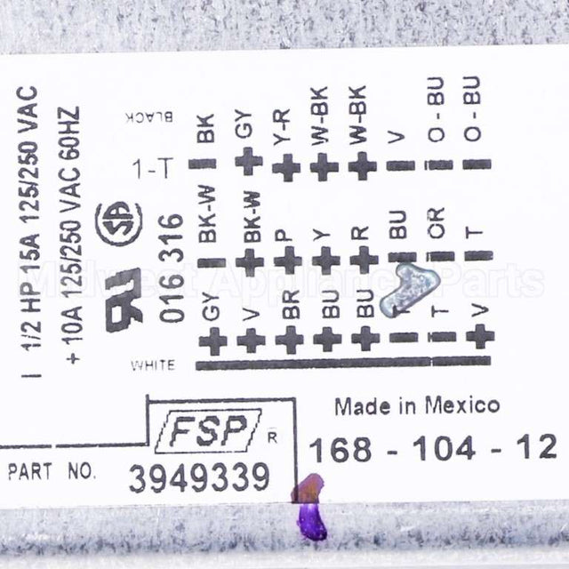 WP3949339 Whirlpool Timer