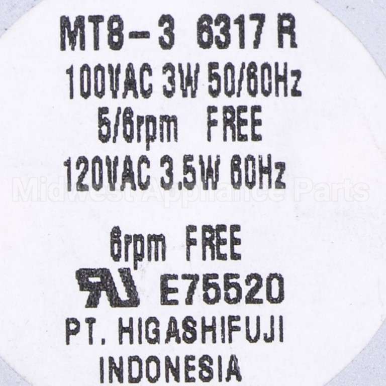 WP58001047 Whirlpool Motor- Gea