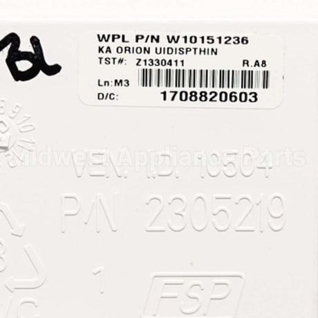 WPW10151236 Whirlpool Cntrl-Elec