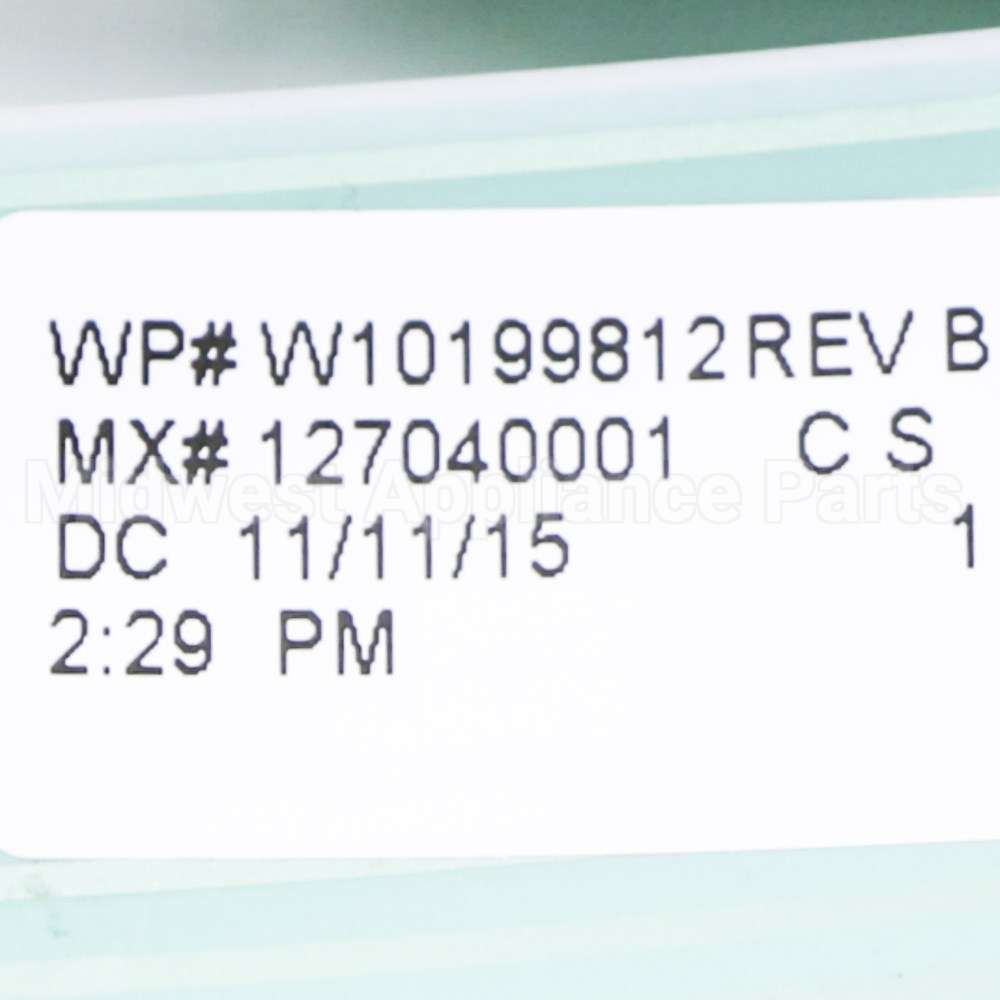 WPW10199790 Whirlpool Panel-Cntl