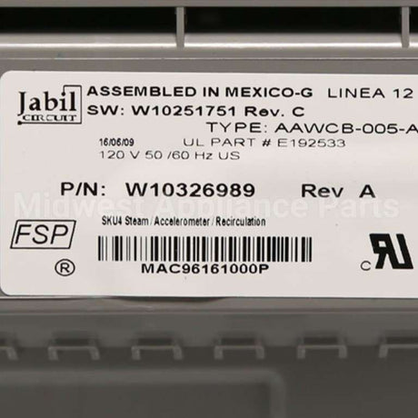 WPW10326989 Whirlpool Cntrl-Elec