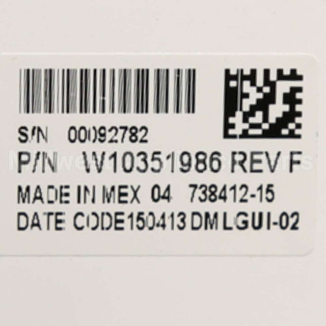 WPW10351986 Whirlpool Cntrl-Elec