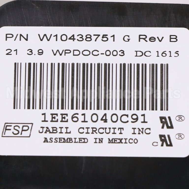 WPW10438751 Whirlpool Cntrl-Elec