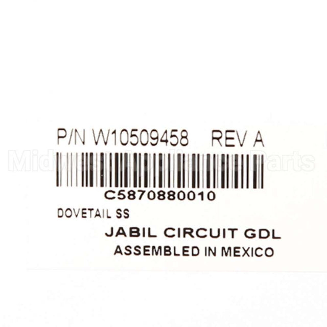 WPW10509458 Whirlpool Cntrl-Elec