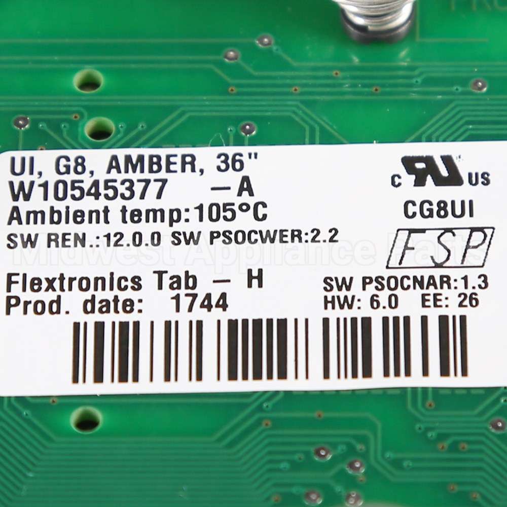 WPW10545377 Whirlpool Cntrl-Elec