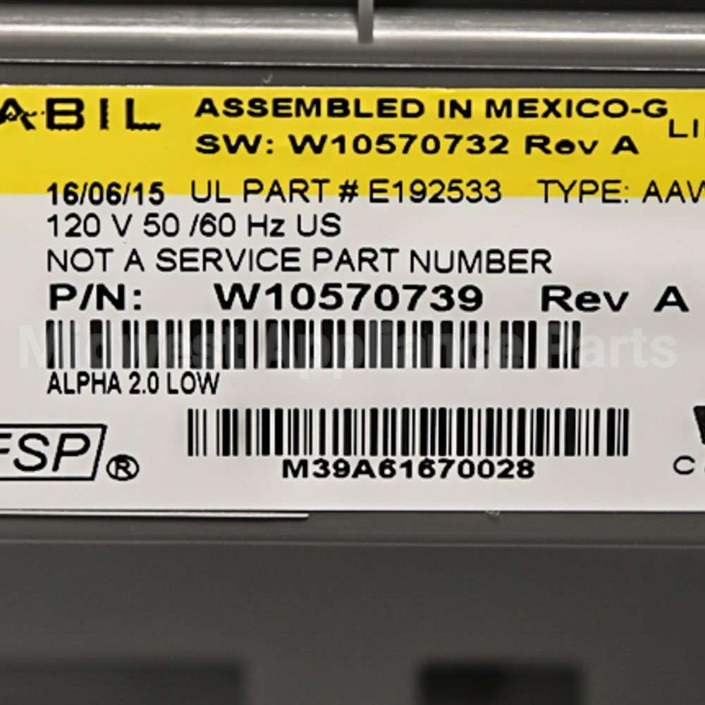 WPW10577895 Whirlpool Cntrl-Elec