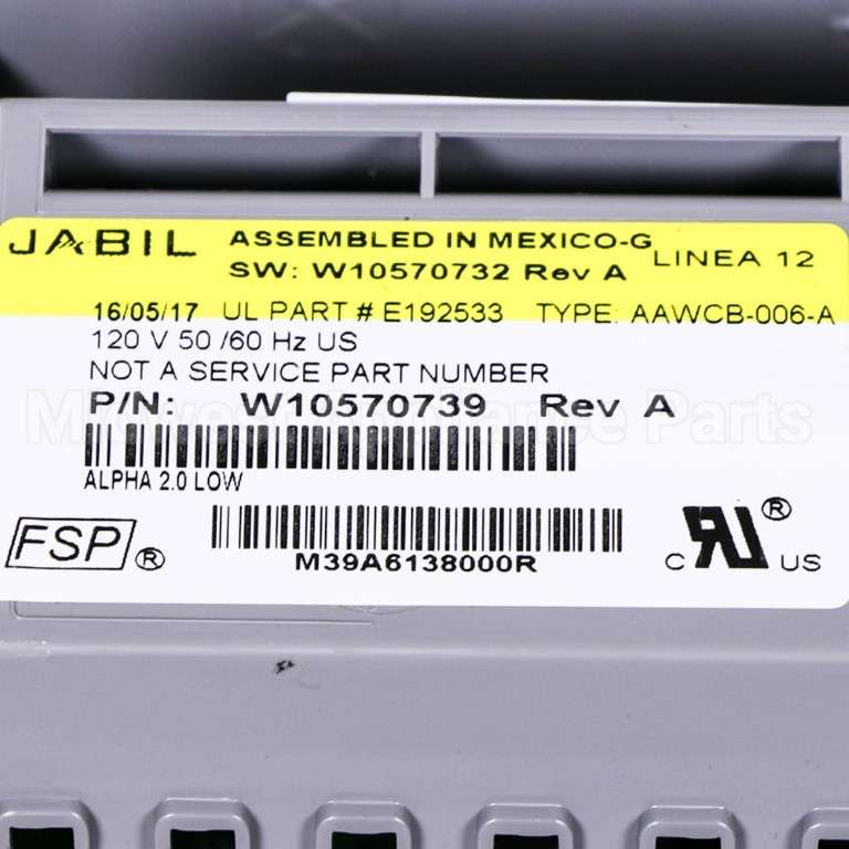 WPW10583356 Whirlpool Cntrl-Elec