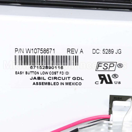 WPW10758671 Whirlpool Cntrl-Elec